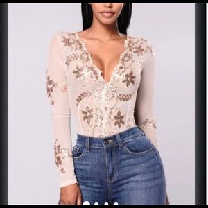 Sequins Bodysuit-New